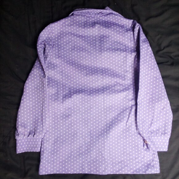 Vintage Purple Polka Dots Polyester Disco Shirt - Picture 4 of 5